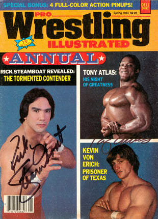 Ricky Steamboat & Tony Atlas dual signed Magazine Page