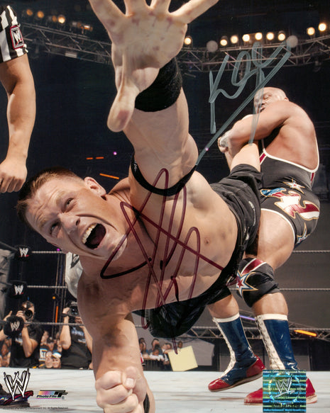 John Cena & Kurt Angle dual signed 8x10 Photo
