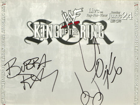 Bubba Dudley & Spike Dudley dual signed WWF King of Ring Placemat