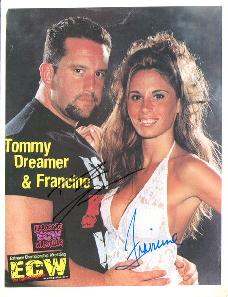 Tommy Dreamer & Francine dual signed 8x10 Photo