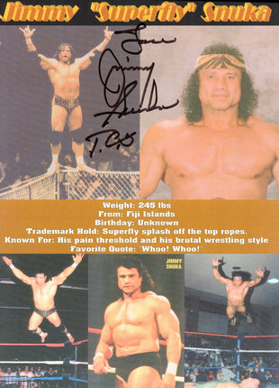 Foto firmada de 8x10 por Jimmy Snuka