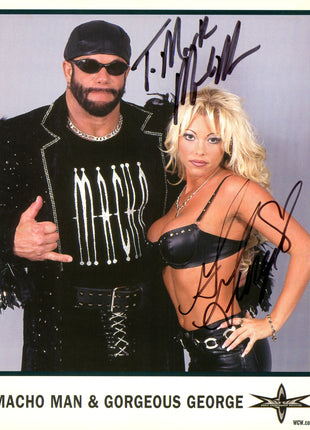 Randy Savage & Gorgeous George dual signed 8x10 Photo