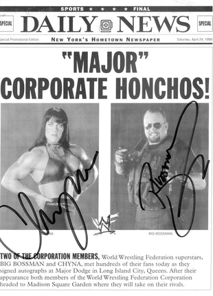 Big Bossman & Chyna dual signed Photo (w/ JSA)