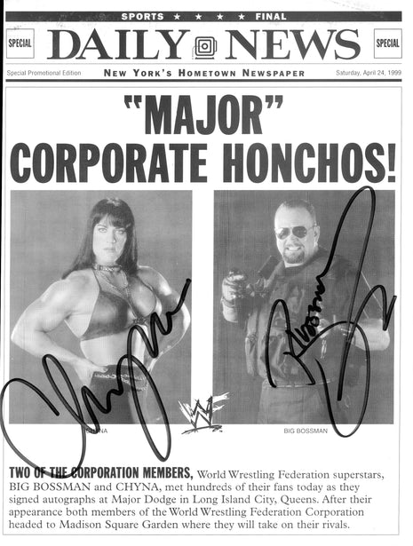 Big Bossman & Chyna dual signed Photo (w/ JSA)