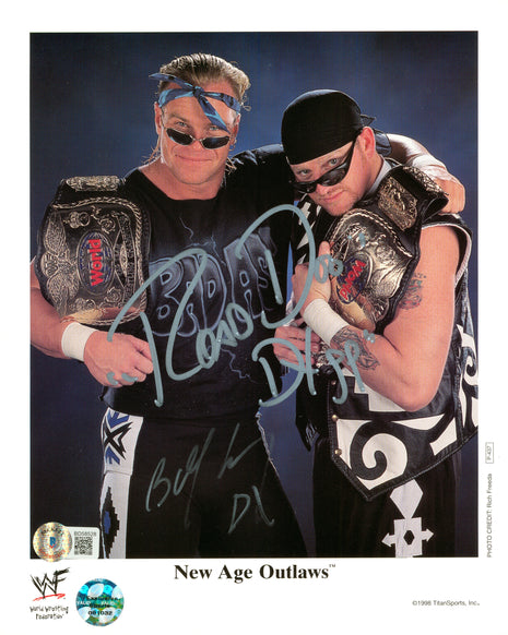 New Age Outlaws - Billy Gunn & Road Dog dual signed 8x10 Photo (w/ Beckett)