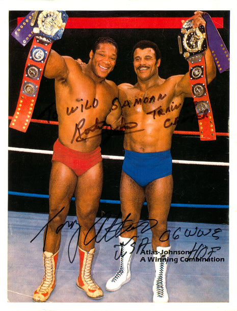 Rocky Johnson & Tony Atlas dual signed 8x10 Photo
