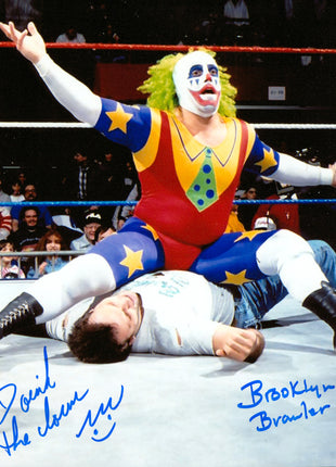 Doink the Clown & Brooklyn Brawler dual signed 8x10 Photo