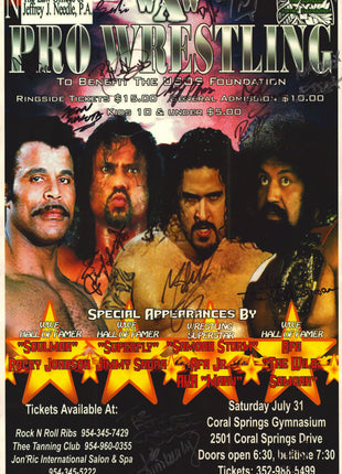 Multi-signed WXW Pro Wrestling Event Flyer 11x17 Photo