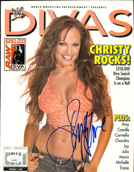 Christy Hemme signed WWE Divas Magazine Cover (w/ JSA)