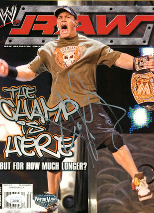 John Cena signed WWE Raw Magazine Cover (w/ JSA)