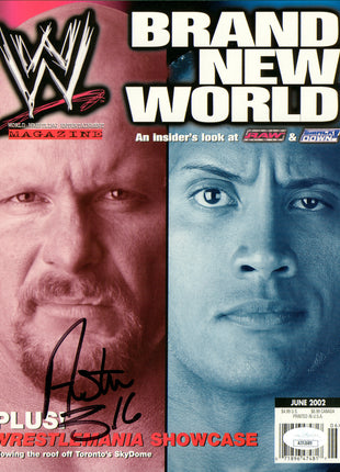 Stone Cold Steve Austin signed WWE Magazine Cover (w/ JSA)