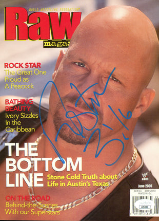 Stone Cold Steve Austin signed WWF Raw Magazine Cover (w/ JSA)