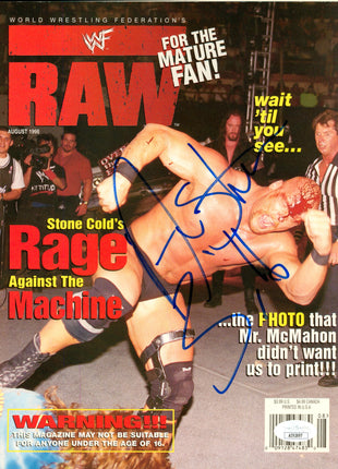 Stone Cold Steve Austin signed WWF Raw Magazine Cover (w/ JSA)