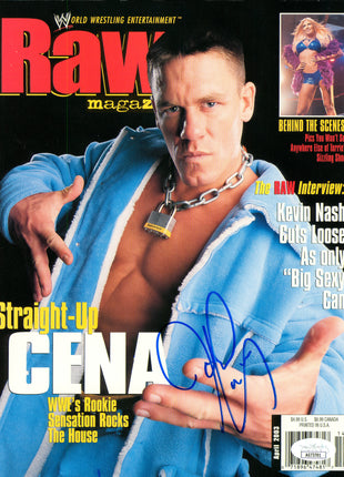 John Cena signed WWE Raw Magazine Cover (w/ JSA)