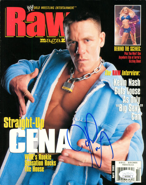 John Cena signed WWE Raw Magazine Cover (w/ JSA)