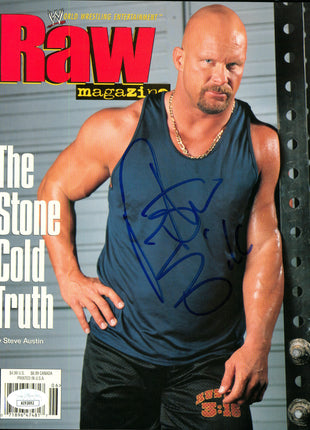 Stone Cold Steve Austin signed WWE Raw Magazine Cover (w/ JSA)