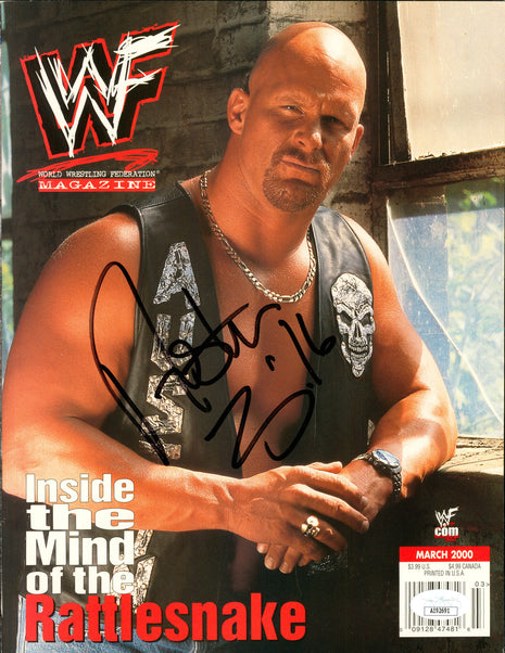 Stone Cold Steve Austin signed WWF Magazine Cover (w/ JSA)