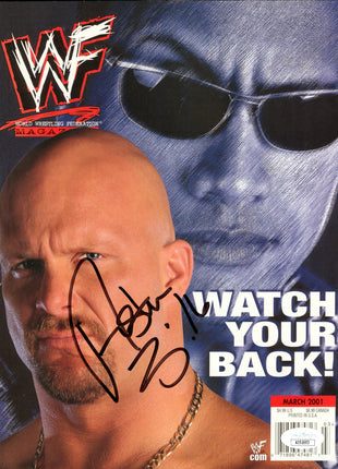 Stone Cold Steve Austin signed WWF Magazine Cover (w/ JSA)