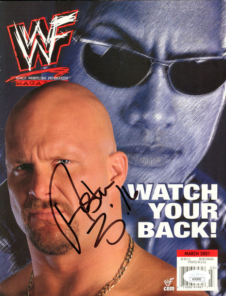 Stone Cold Steve Austin signed WWF Magazine Cover (w/ JSA)