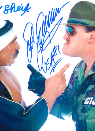 Iron Sheik & Sgt Slaughter dual signed 8x10 Photo (w/ JSA)