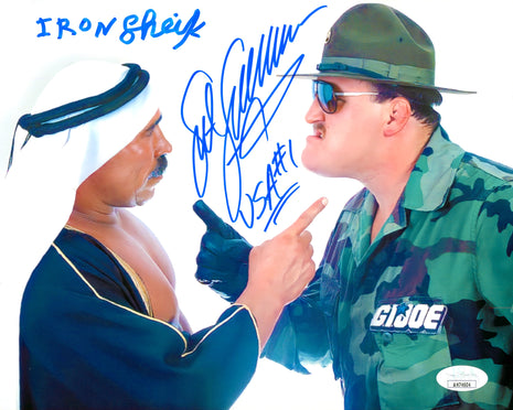 Iron Sheik & Sgt Slaughter dual signed 8x10 Photo (w/ JSA)