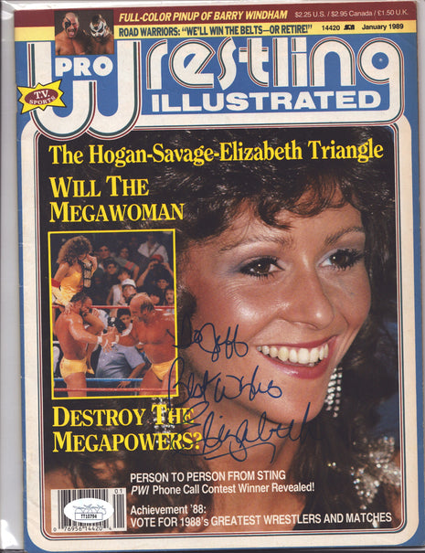 Elizabeth signed Pro Wrestling Illustrated Magazine January 1989 (w/ JSA)