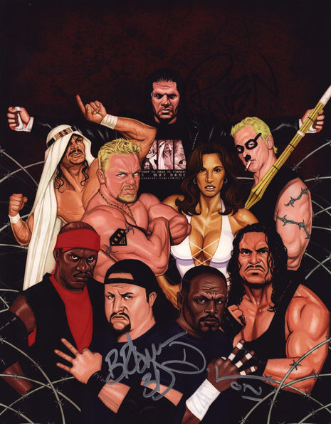 Raven, Bubba Dudley & D-Von Dudley triple signed 11x14 Photo