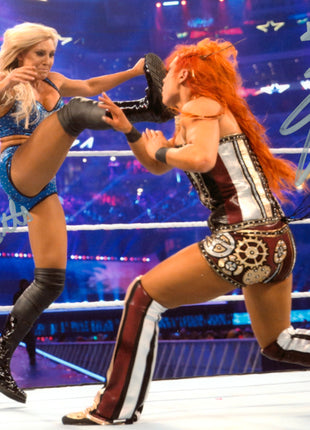 Charlotte Flair & Becky Lynch dual signed 8x10 Photo (w/ JSA)