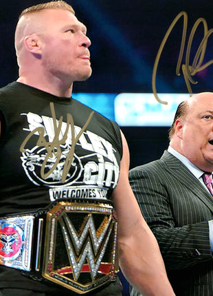 Foto de 8x10 firmada por Brock Lesnar y Paul Heyman (con JSA)