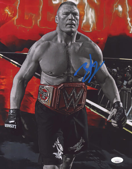 Brock Lesnar signed Metallic 11x14 Photo (w/ JSA)