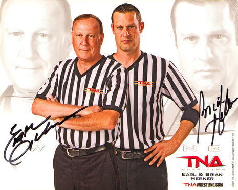 Earl Hebner & Brian Hebner dual signed 8x10 Photo