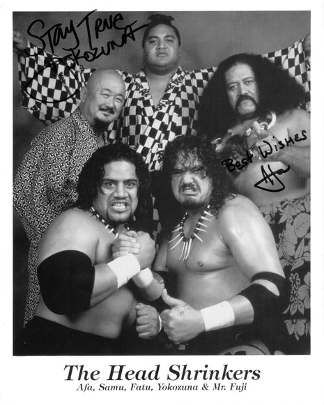Yokozuna & Afa dual signed 8x10 Photo