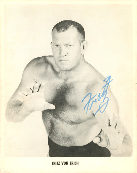 Fotografía firmada de 8x10 por Fritz Von Erich