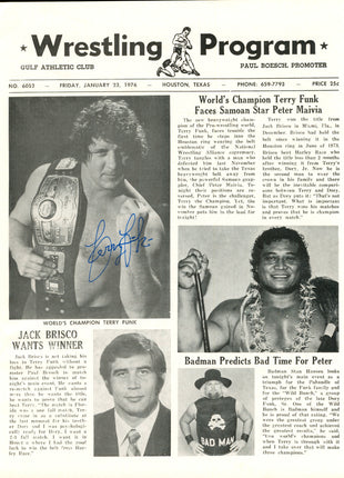 Terry Funk signed Texas Wrestling Program (January 23, 1976)