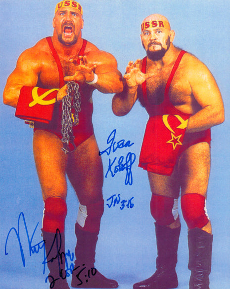 Ivan Koloff & Nikita Koloff dual signed 8x10 Photo