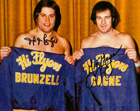 Greg Gagne & Jim Brunzell dual signed 8x10 Photo