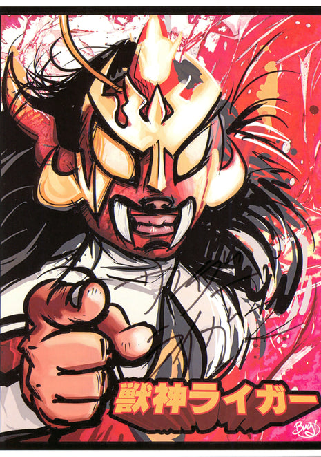 Foto firmada de 8x10 por Jushin Liger
