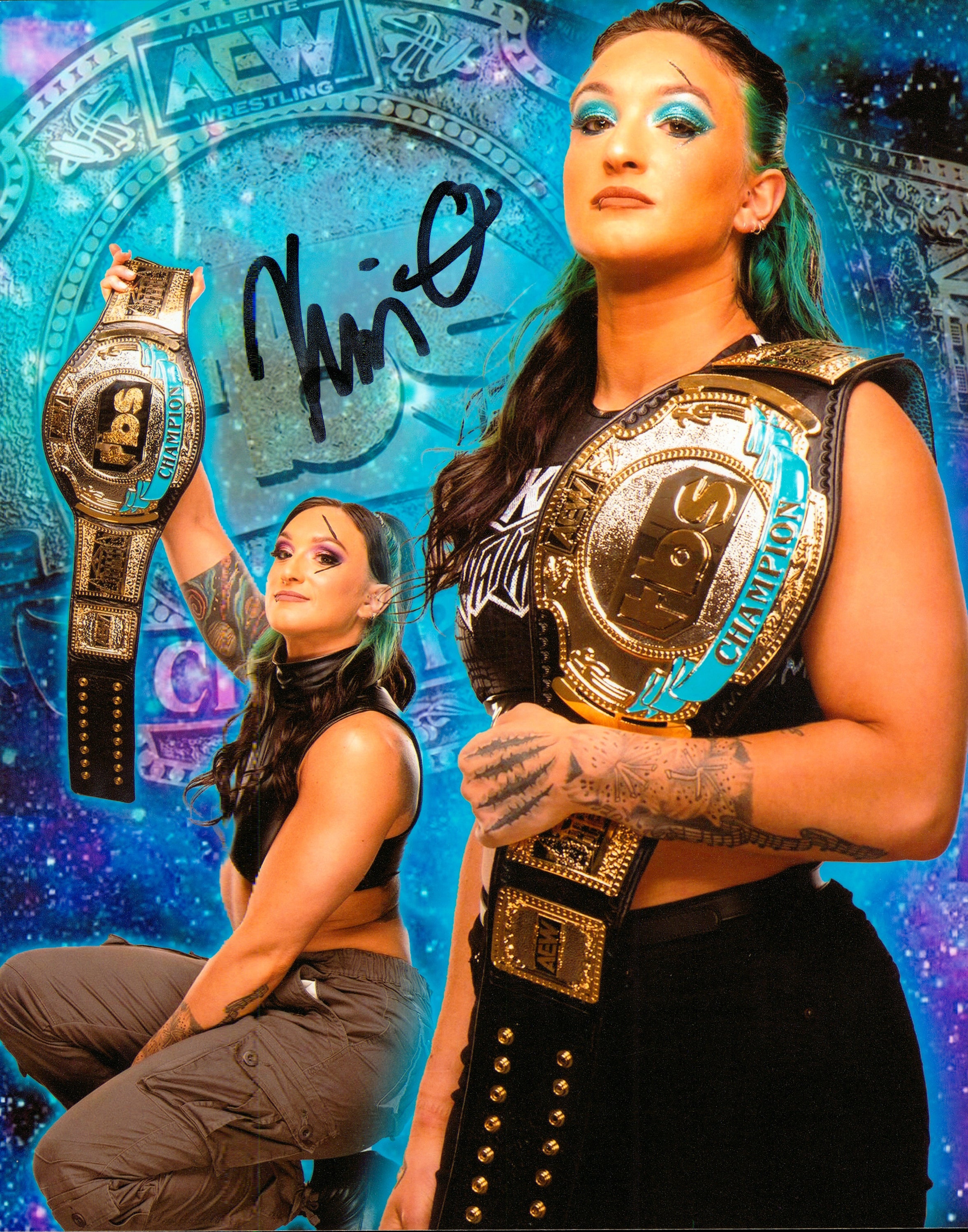 Kris Statlander Rhea Ripley Kris Statlander signed 8x10 Photo – Signed By Superstars