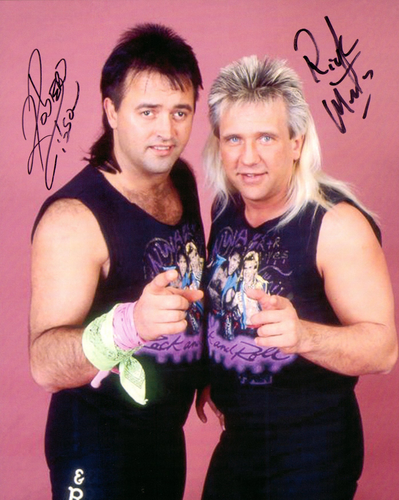 Rock Playing Ricky Rock N Roll Express - Ricky Morton & Robert Gibson dual signed 8x10 Ph ...