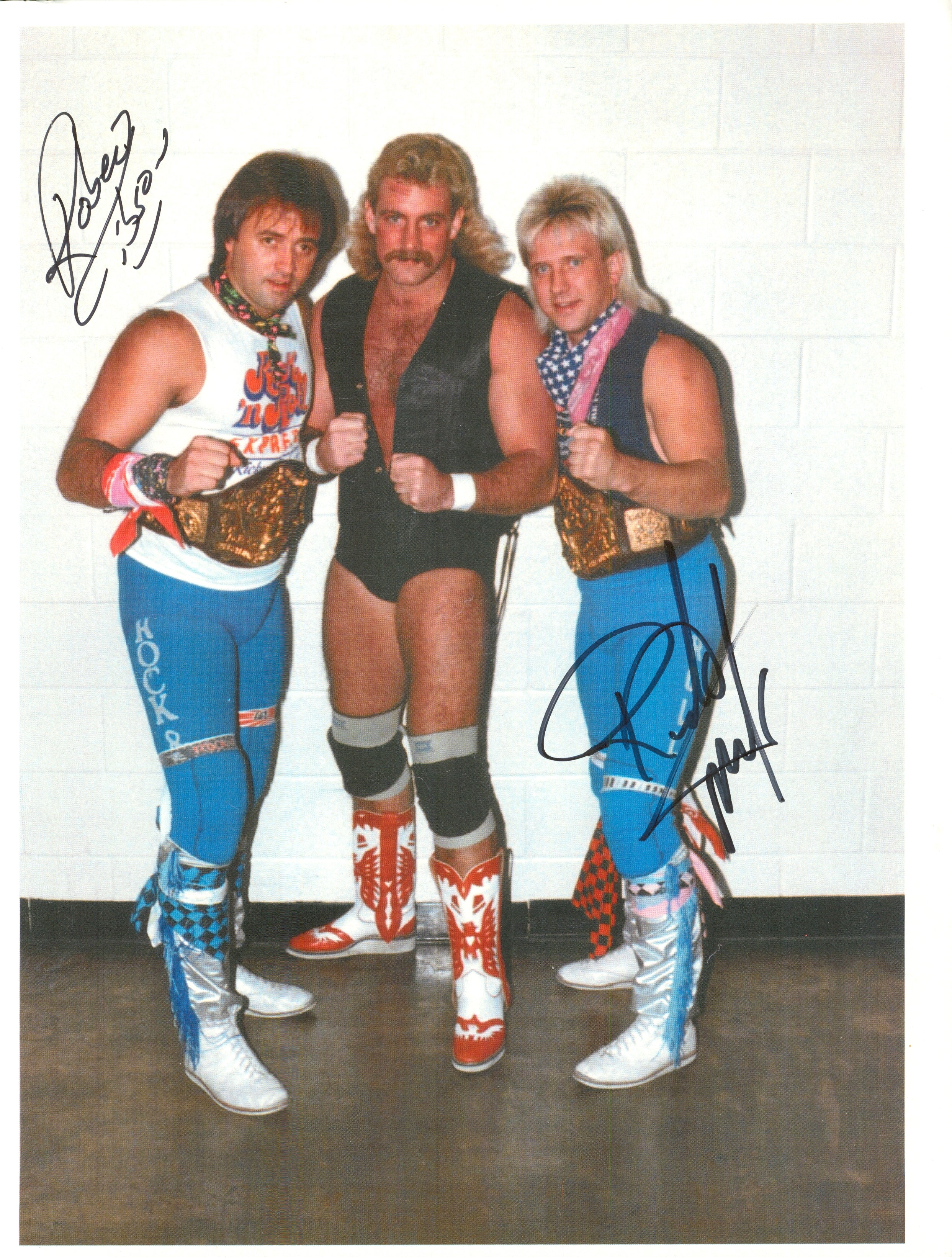 Robert Rocks Signed Rock N Roll Express - Ricky Morton & Robert Gibson dual signed 8x10 Ph ...
