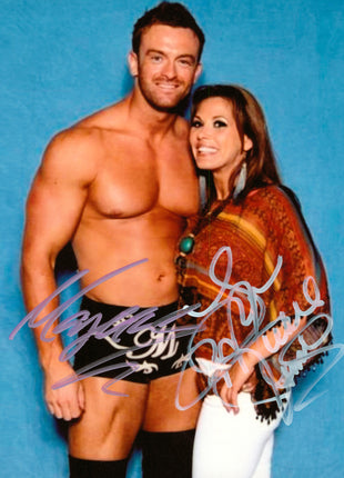 Mickie James & Nick Aldis dual signed 8x10 Photo