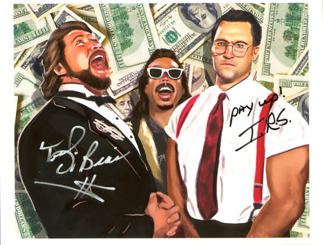 Ted DiBiase & IRS dual signed 8x10 Photo