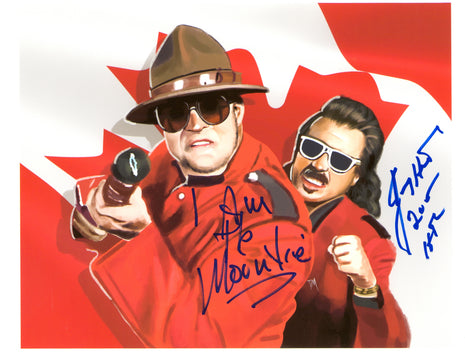 Foto de 8x10 firmada por Jimmy Hart y The Mountie