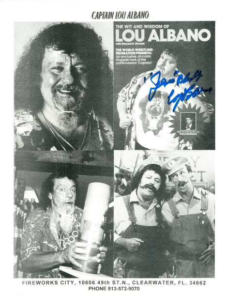 Captain Lou Albano signed 8x10 Photo