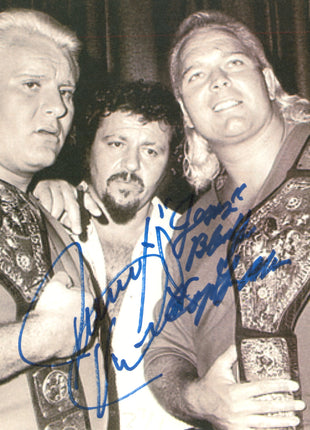 Captain Lou Albano & Johnny Valiant dual signed 8x10 Photo