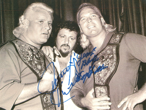 Captain Lou Albano & Johnny Valiant dual signed 8x10 Photo