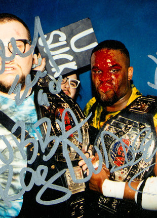 Dudley Boys - Bubba, D-von & Sign Guy Dudley triple signed 4x6 Photo