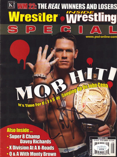 John Cena, Kane & Matt Hardy triple signed Inside Wrestling Magazine Volume 8. 2006 (w/ JSA)