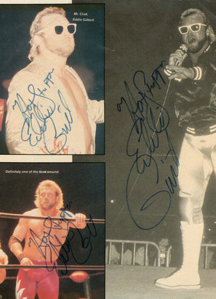 Eddie Gilbert triple signed Magazine Page