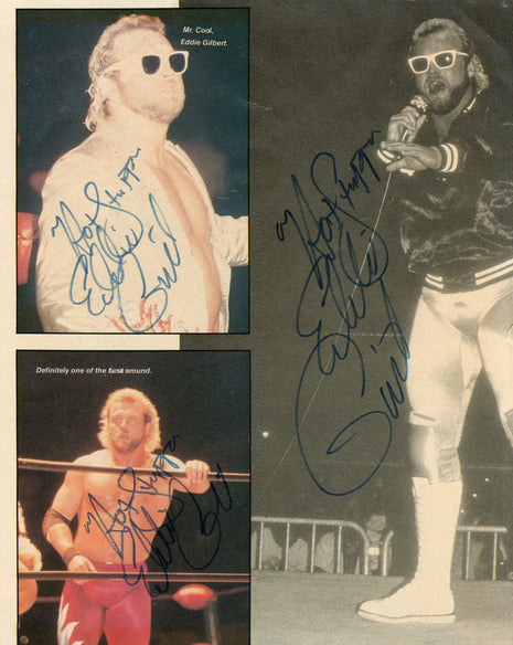 Eddie Gilbert triple signed Magazine Page